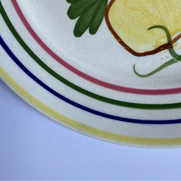 Vintage Blue Ridge Southern Pottery Luncheon Plate Fruit 8” Set Of 2 Rings USA - Picture 11 of 16